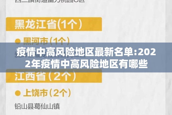疫情中高风险地区最新名单:2022年疫情中高风险地区有哪些