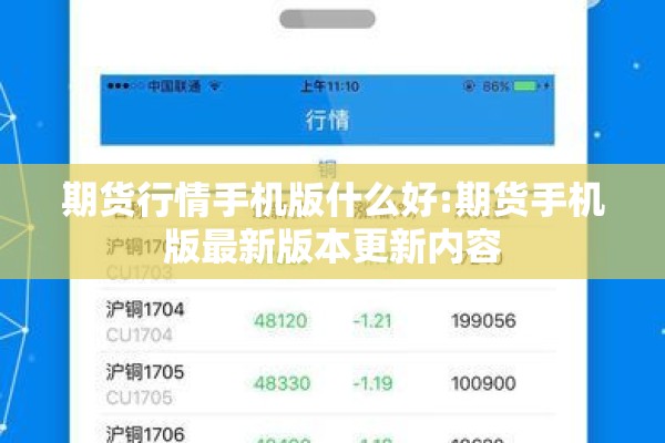 期货行情手机版什么好:期货手机版最新版本更新内容