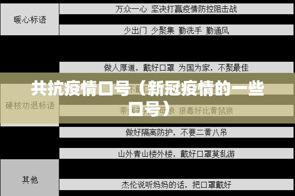 共抗疫情口号（新冠疫情的一些口号）