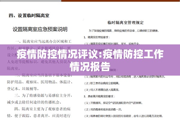 疫情防控情况评议:疫情防控工作情况报告