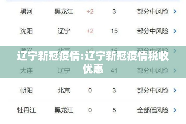 辽宁新冠疫情:辽宁新冠疫情税收优惠 辽宁新冠疫情:辽宁新冠疫情税收优惠
