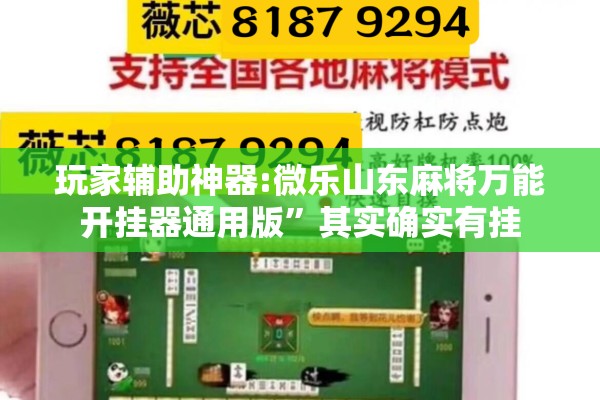 玩家辅助神器:微乐山东麻将万能开挂器通用版”其实确实有挂