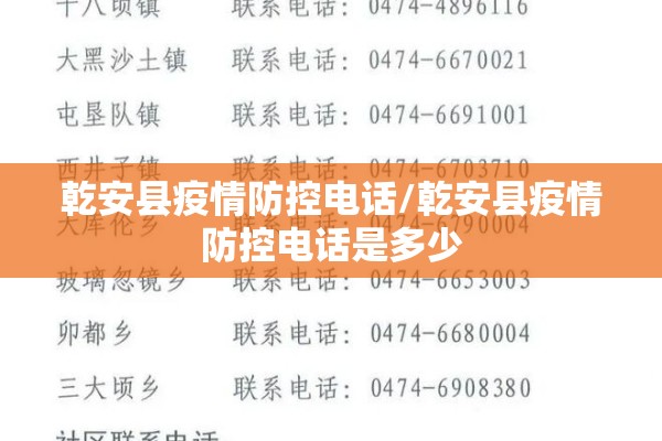 乾安县疫情防控电话/乾安县疫情防控电话是多少