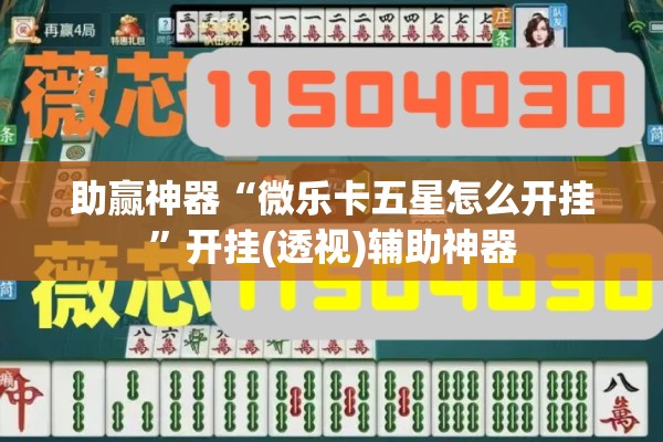 助赢神器“微乐卡五星怎么开挂”开挂(透视)辅助神器