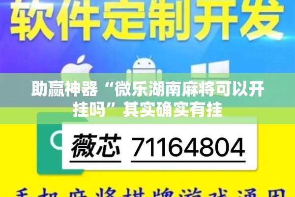 助赢神器“微乐湖南麻将可以开挂吗”其实确实有挂