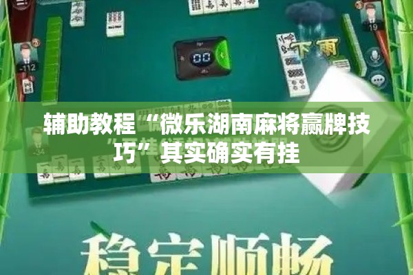 辅助教程“微乐湖南麻将赢牌技巧”其实确实有挂