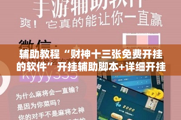 辅助教程“财神十三张免费开挂的软件”开挂辅助脚本+详细开挂安装教程