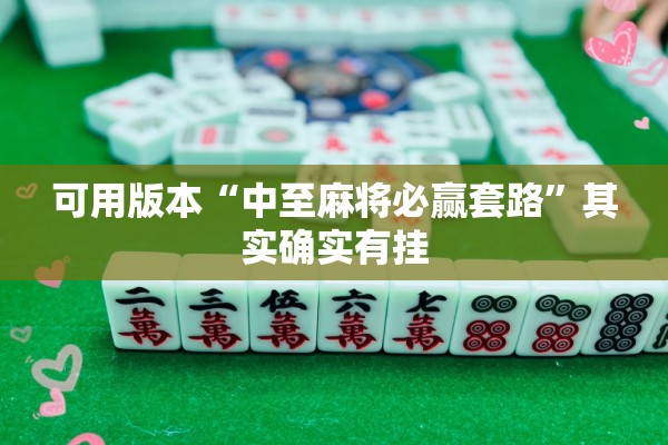 可用版本“中至麻将必赢套路”其实确实有挂