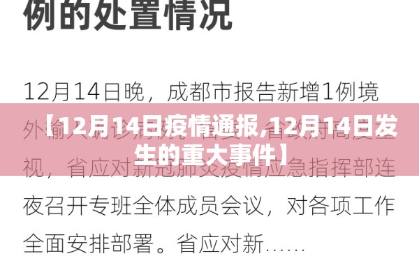 【12月14日疫情通报,12月14日发生的重大事件】 【12月14日疫情通报,12月14日发生的重大事件】