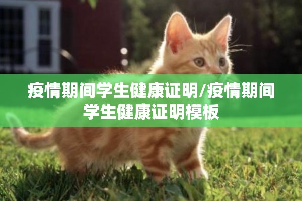 疫情期间学生健康证明/疫情期间学生健康证明模板