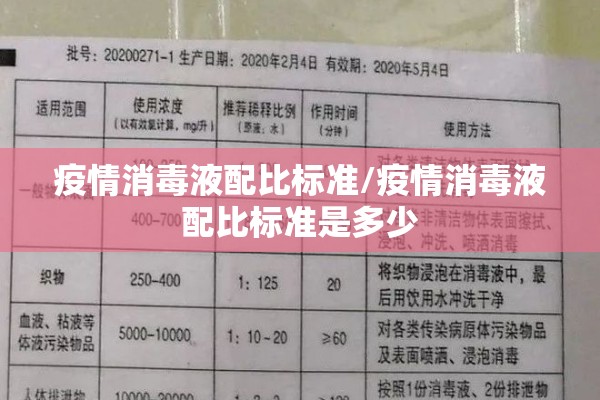 疫情消毒液配比标准/疫情消毒液配比标准是多少