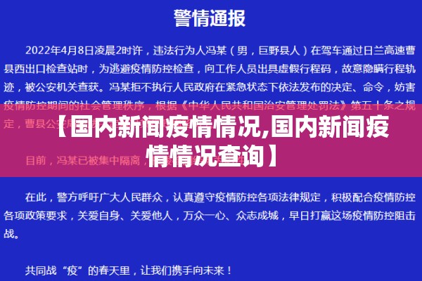 【国内新闻疫情情况,国内新闻疫情情况查询】