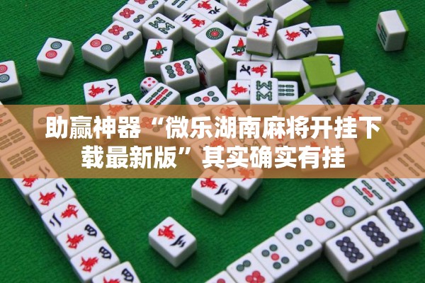 助赢神器“微乐湖南麻将开挂下载最新版”其实确实有挂