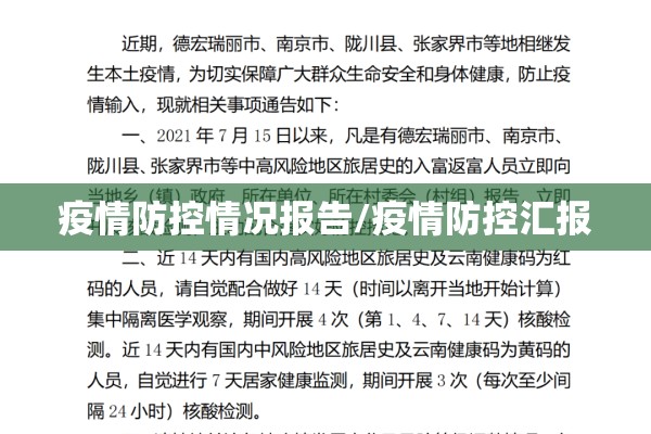 疫情防控情况报告/疫情防控汇报