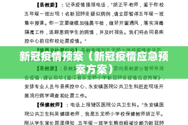 新冠疫情预案（新冠疫情应急预案方案）