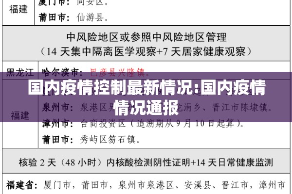国内疫情控制最新情况:国内疫情情况通报