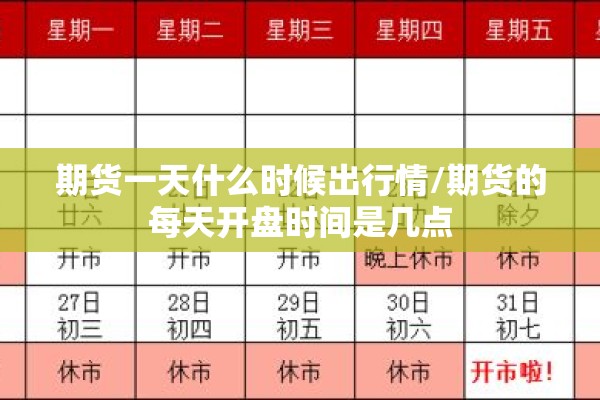 期货一天什么时候出行情/期货的每天开盘时间是几点
