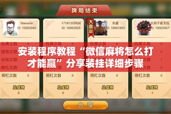 安装程序教程“微信麻将怎么打才能赢”分享装挂详细步骤