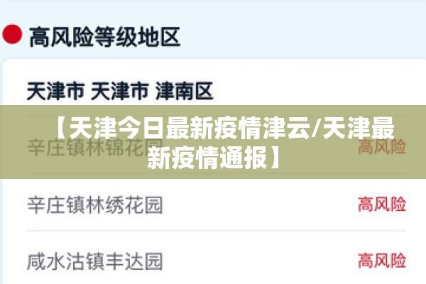 【天津今日最新疫情津云/天津最新疫情通报】