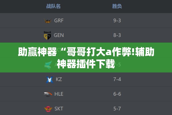 助赢神器“哥哥打大a作弊!辅助神器插件下载