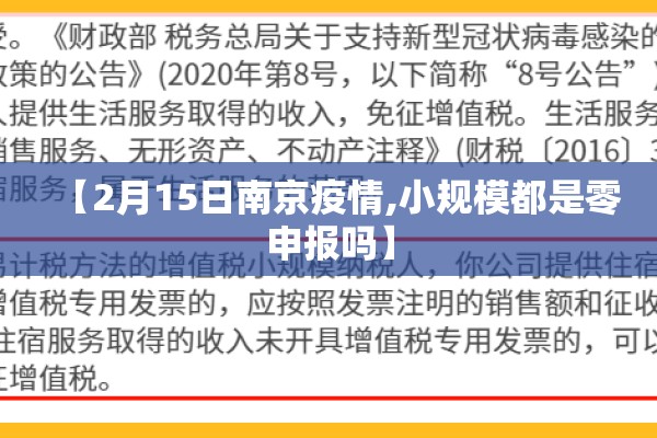【2月15日南京疫情,小规模都是零申报吗】 【2月15日南京疫情,小规模都是零申报吗】