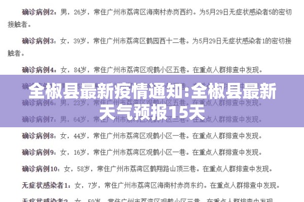全椒县最新疫情通知:全椒县最新天气预报15天 全椒县最新疫情通知:全椒县最新天气预报15天