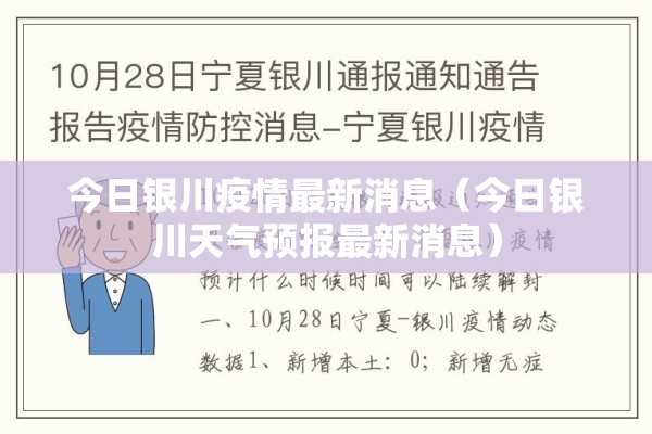 今日银川疫情最新消息(今日银川天气预报最新消息) 今日银川疫情最新消息(今日银川天气预报最新消息)