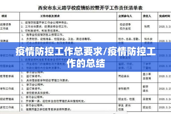 疫情防控工作总要求/疫情防控工作的总结