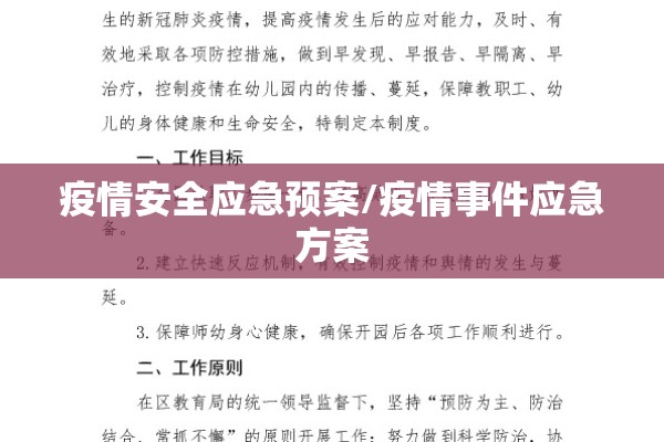 疫情安全应急预案/疫情事件应急方案 疫情安全应急预案/疫情事件应急方案