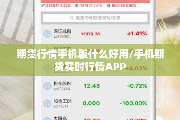 期货行情手机版什么好用/手机期货实时行情APP 期货行情手机版什么好用/手机期货实时行情APP