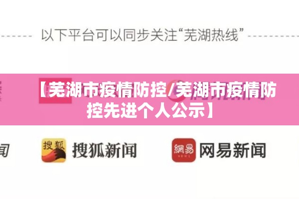 【芜湖市疫情防控/芜湖市疫情防控先进个人公示】