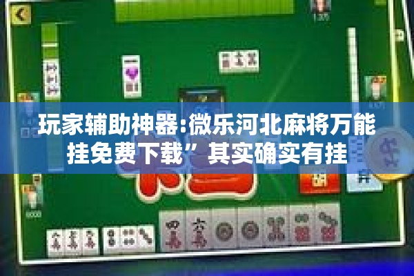 玩家辅助神器:微乐河北麻将免费房间怎么开挂”其实确实有挂