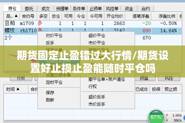 期货固定止盈错过大行情/期货设置好止损止盈能随时平仓吗 期货固定止盈错过大行情/期货设置好止损止盈能随时平仓吗